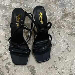 Black Ankle Strappy Women's Sandals